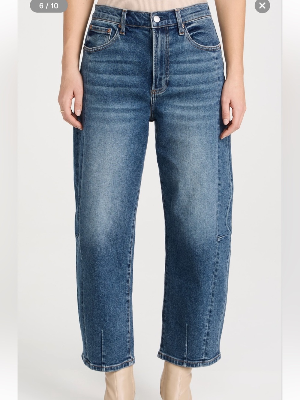 Pistola Blue Barrel Leg Mid Weight Fading Whiskering August Jeans 25 Denim